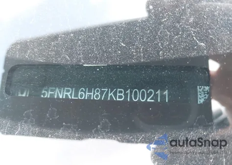 2019 Honda Odyssey Touring из США, поврежденный, VIN 5FNRL6H87KB100211